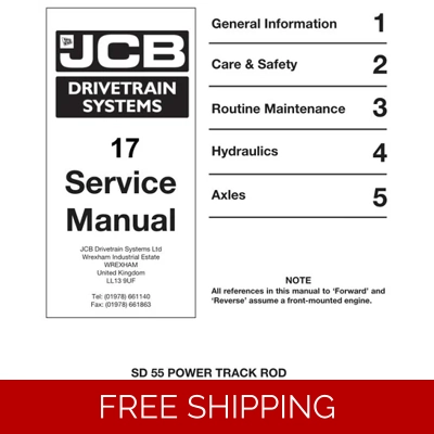 JCB SD55 POWER TRACK POD HIGH PIVOT MOUNT SERVICE REPAIR MANUAL